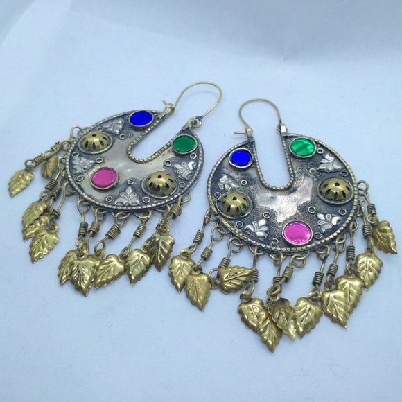 Afghan Kuchi Handmade Earring,Tribal Hoop Earrings, Ethnic Jewelry,Gift ForHer - Picture 7 of 11